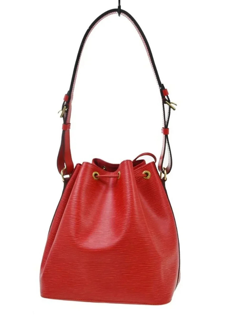 Best05 Louis Vuitton Red Epi Petite Noe Shoulder Bag
